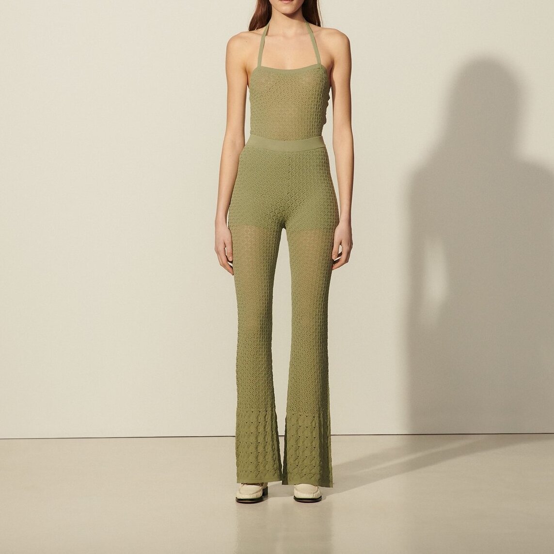 Pantalon en Maille pointelle Sandro seconde main photo 3