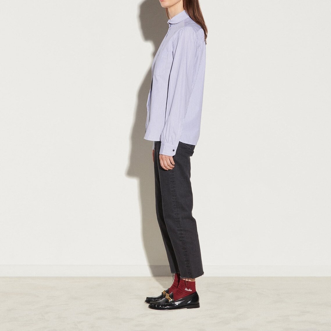 Striped Shirt with rounded collar Sandro tweedehands photo 3