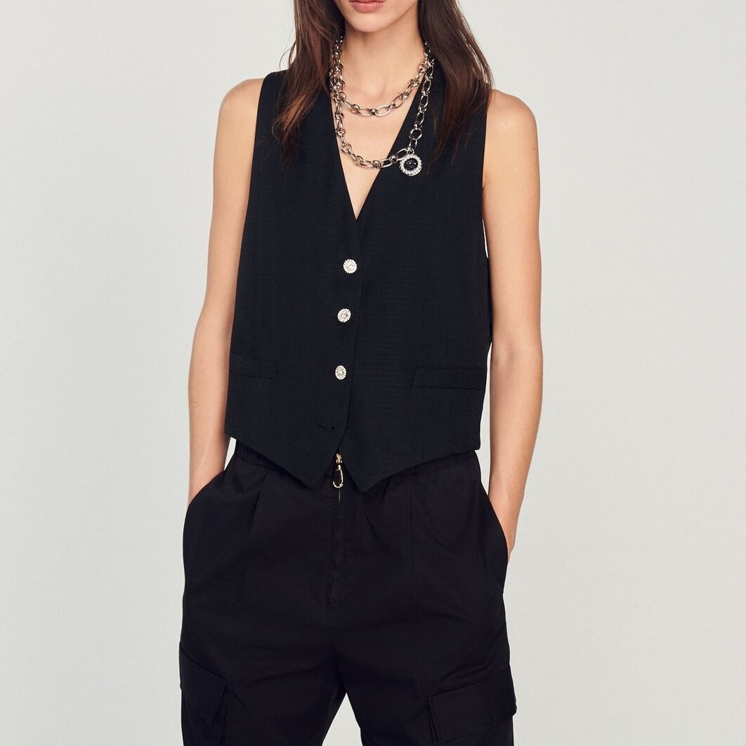 Masculine rhinestone waistcoat Sandro second-hand photo 5