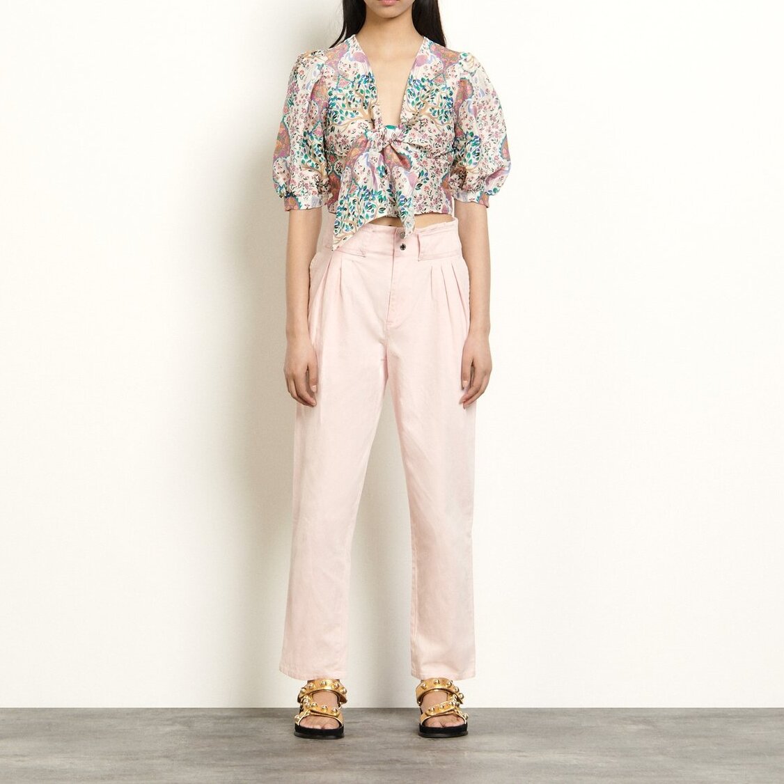 Kurzes Top aus Leinen und Seide Sandro Second-Hand photo 1