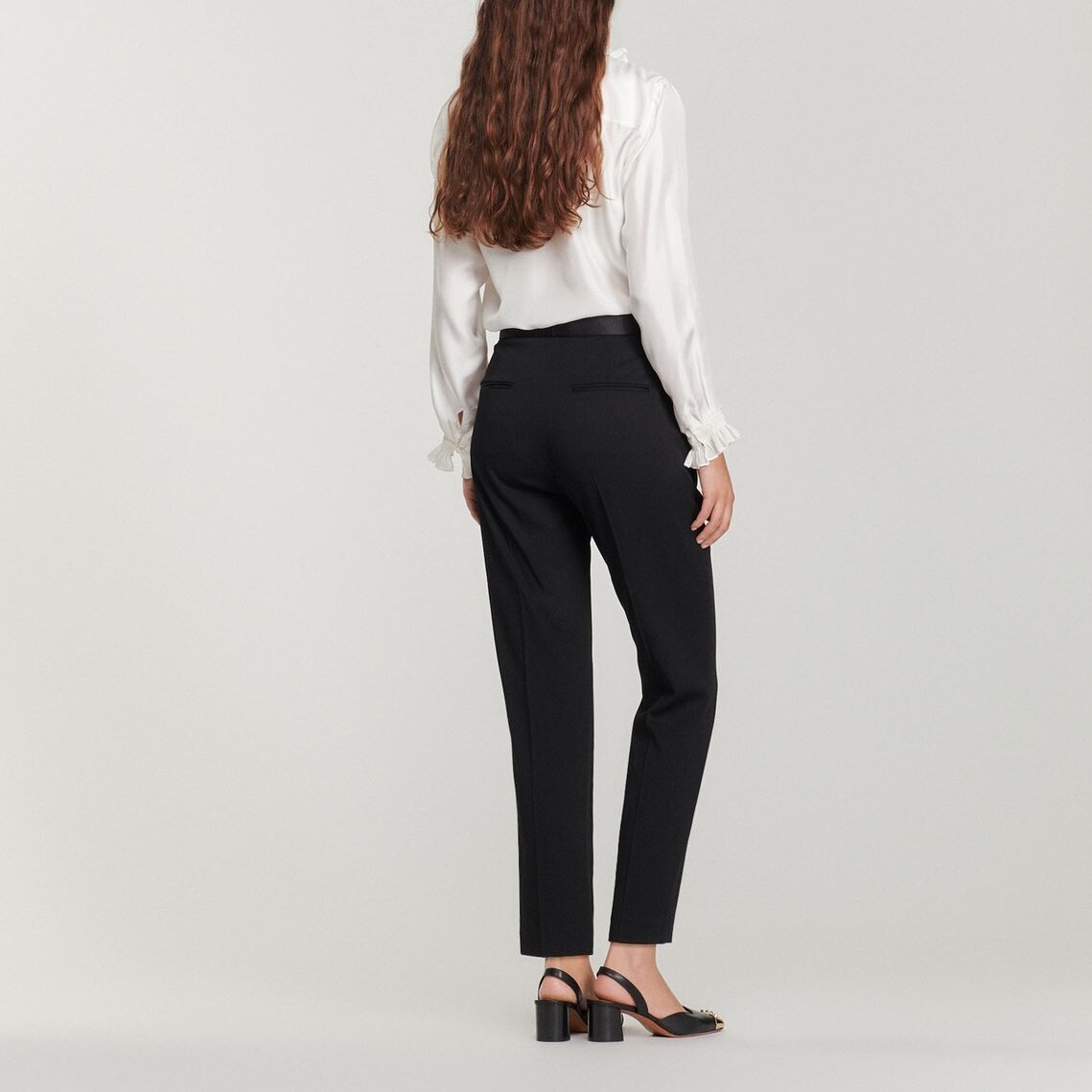 Trousers with satin inset Sandro second-hand photo 5