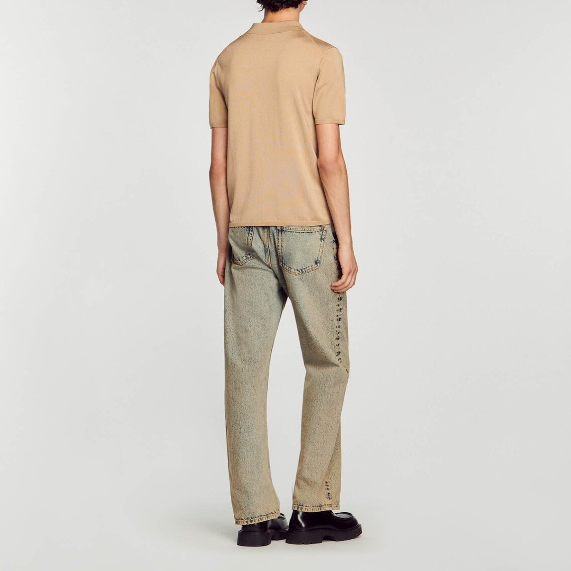 Short-sleeve knitted polo shirt Sandro second-hand photo 6