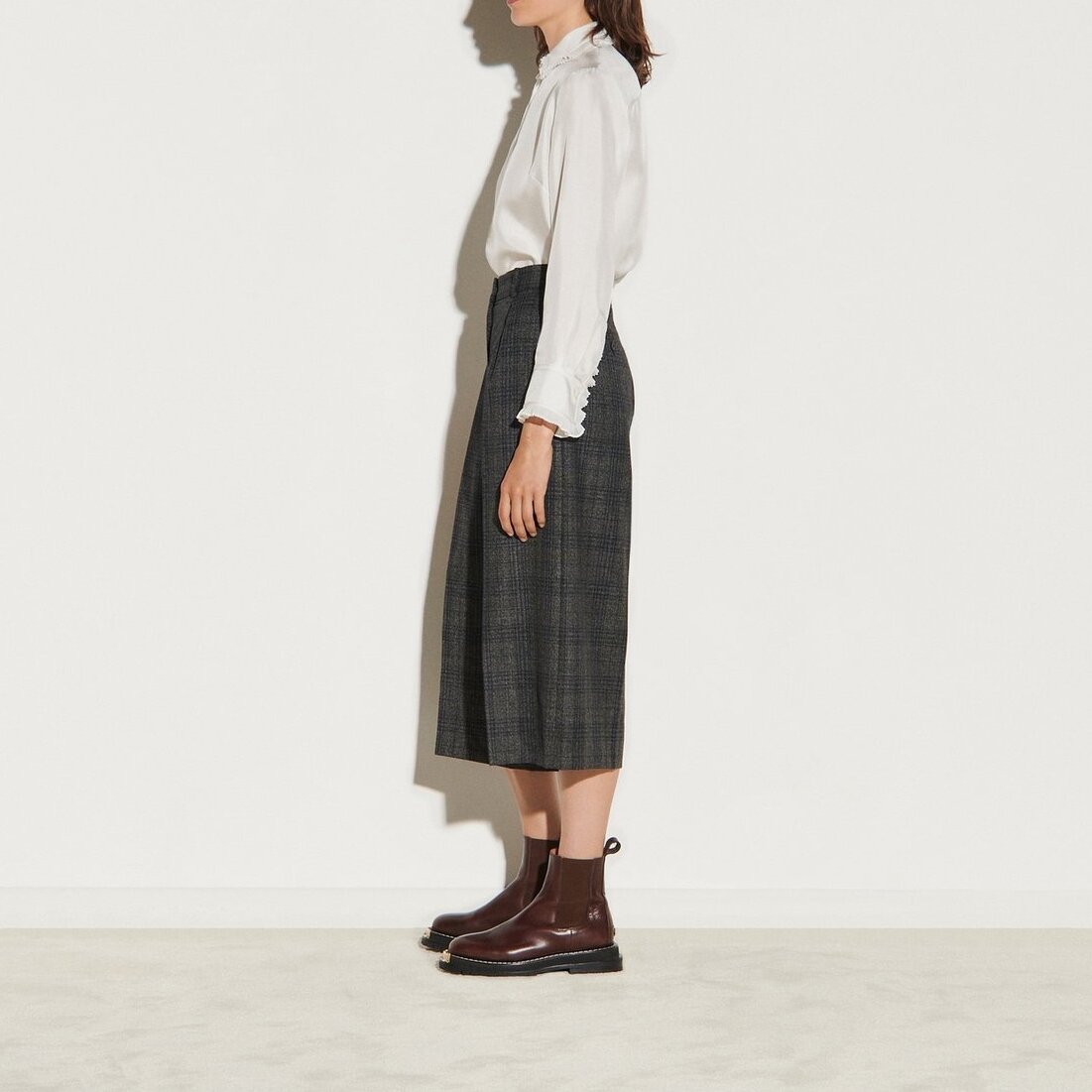 Wide-legged 7/8-length checked Trousers Sandro second-hand photo 3