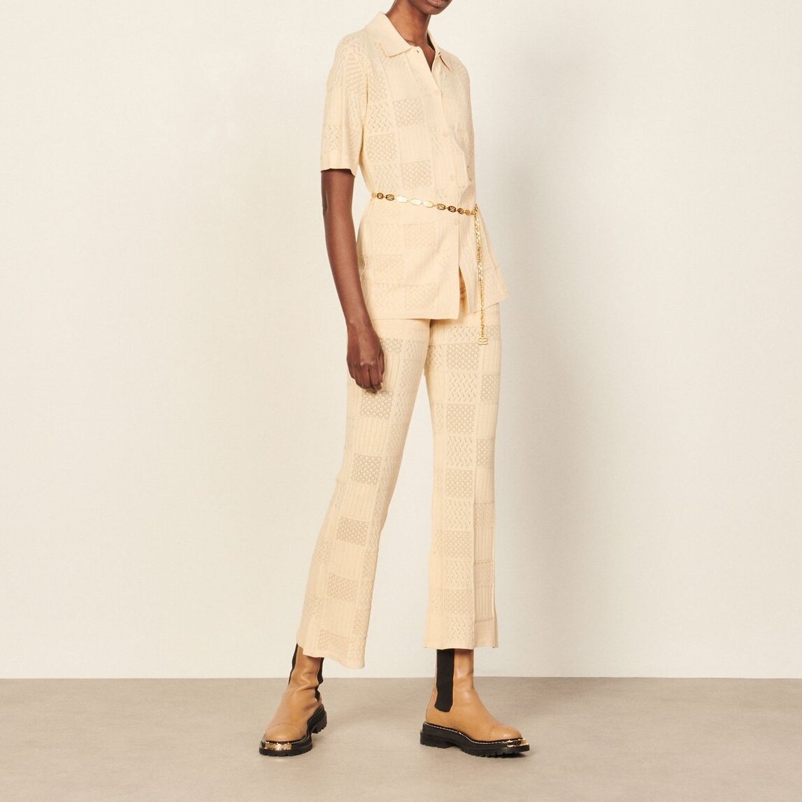 Pantalon en Maille pointelle Sandro seconde main photo 2