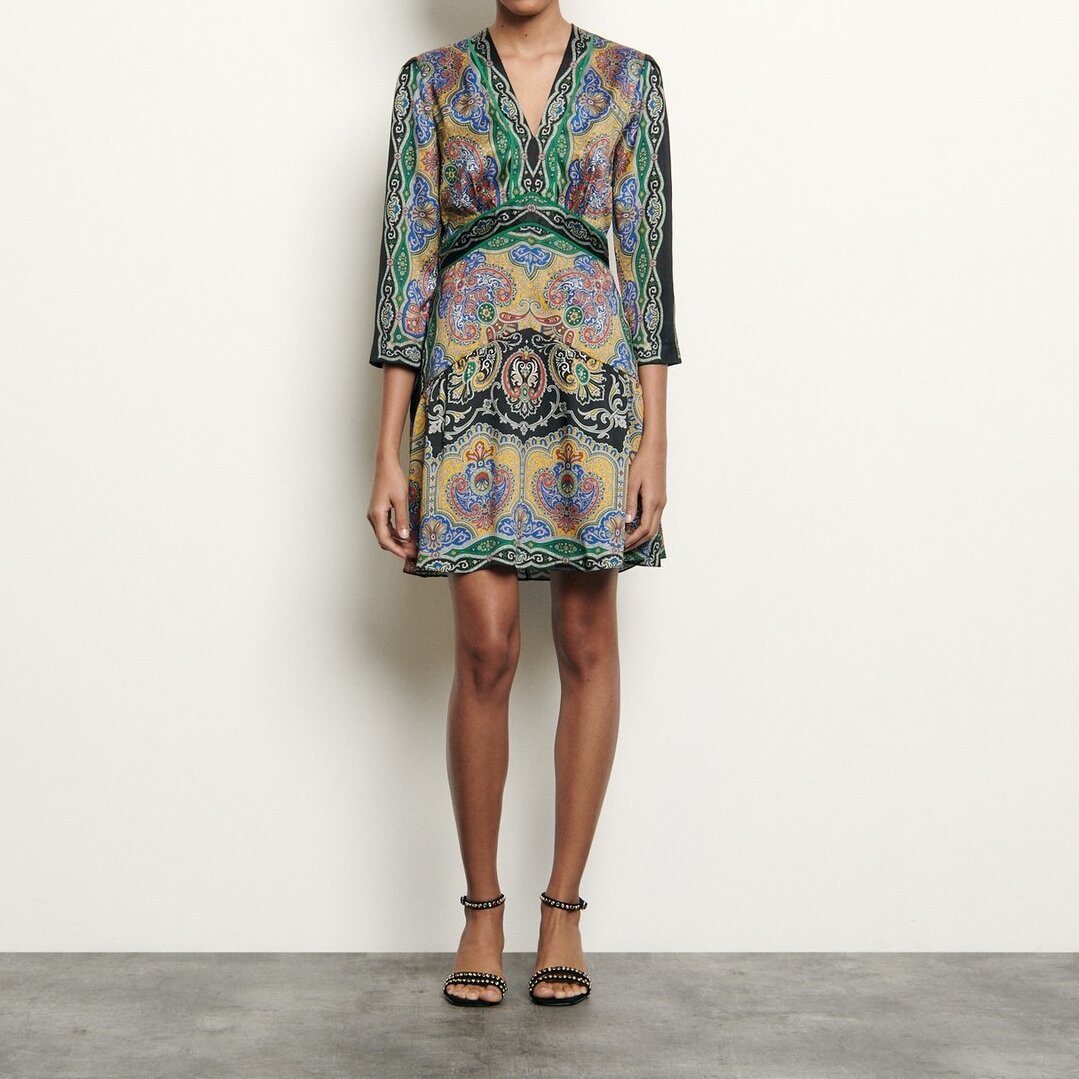 Short printed Dress Sandro tweedehands photo 2