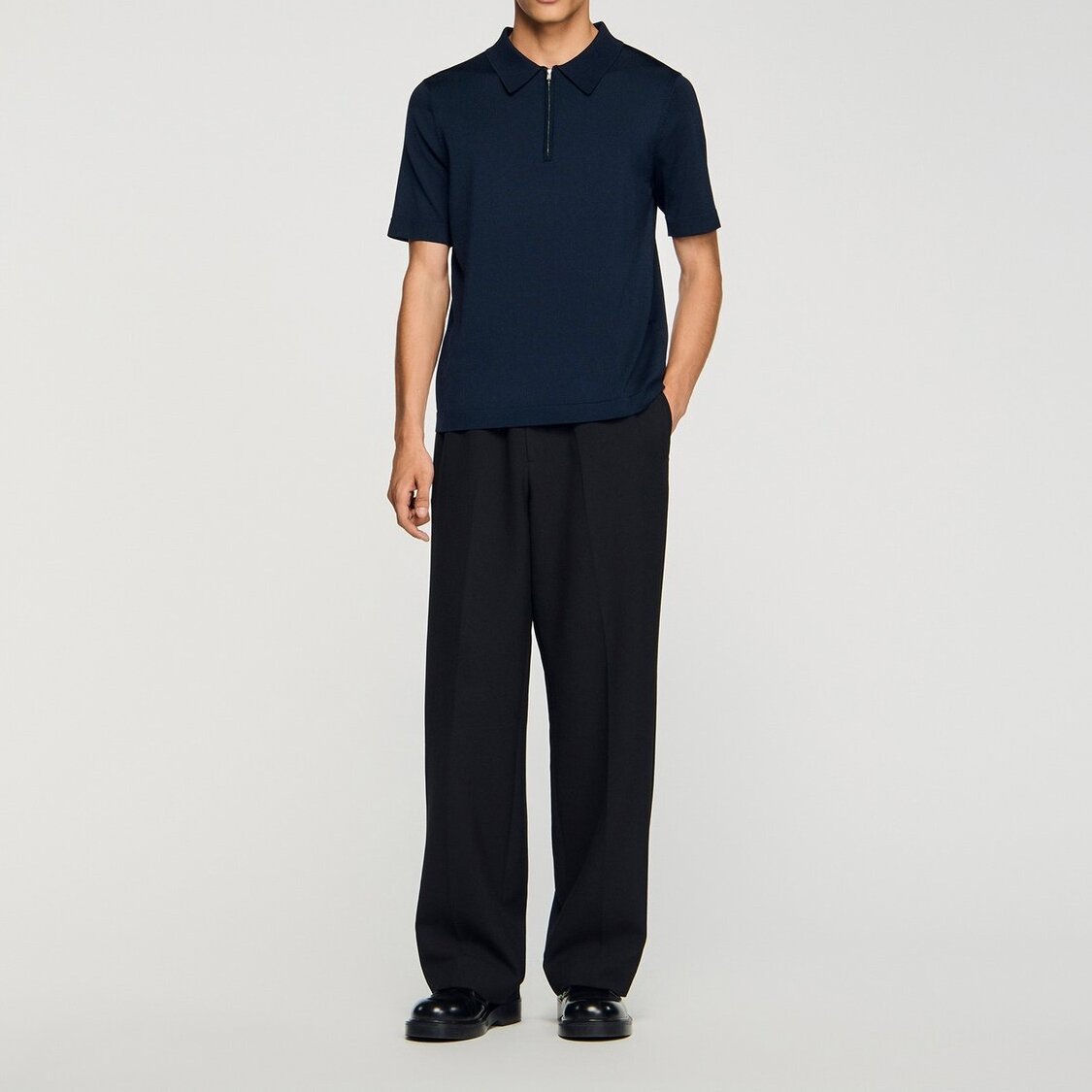 Knitted polo shirt with zip collar Sandro second-hand photo 4