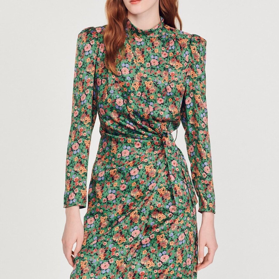 Midi dress with Autumn Flowers print Sandro second-hand photo 2