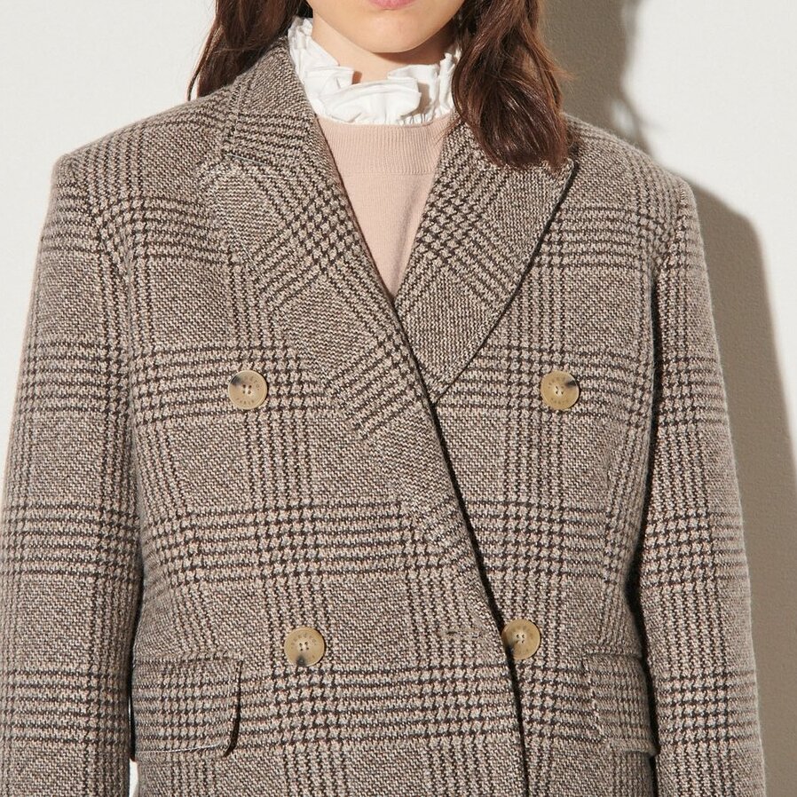 Manteau long à carreaux Sandro seconde main photo 4