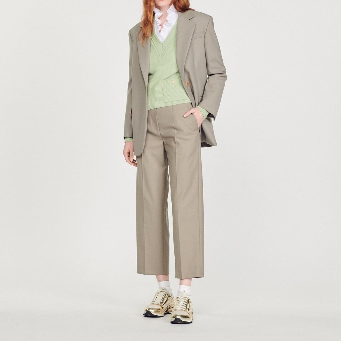 Pantalon de tailleur taille haute Sandro seconde main photo 2