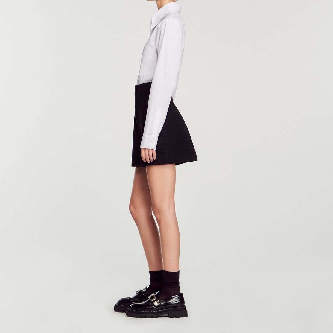 Short taille haute en tweed Sandro seconde main photo 7