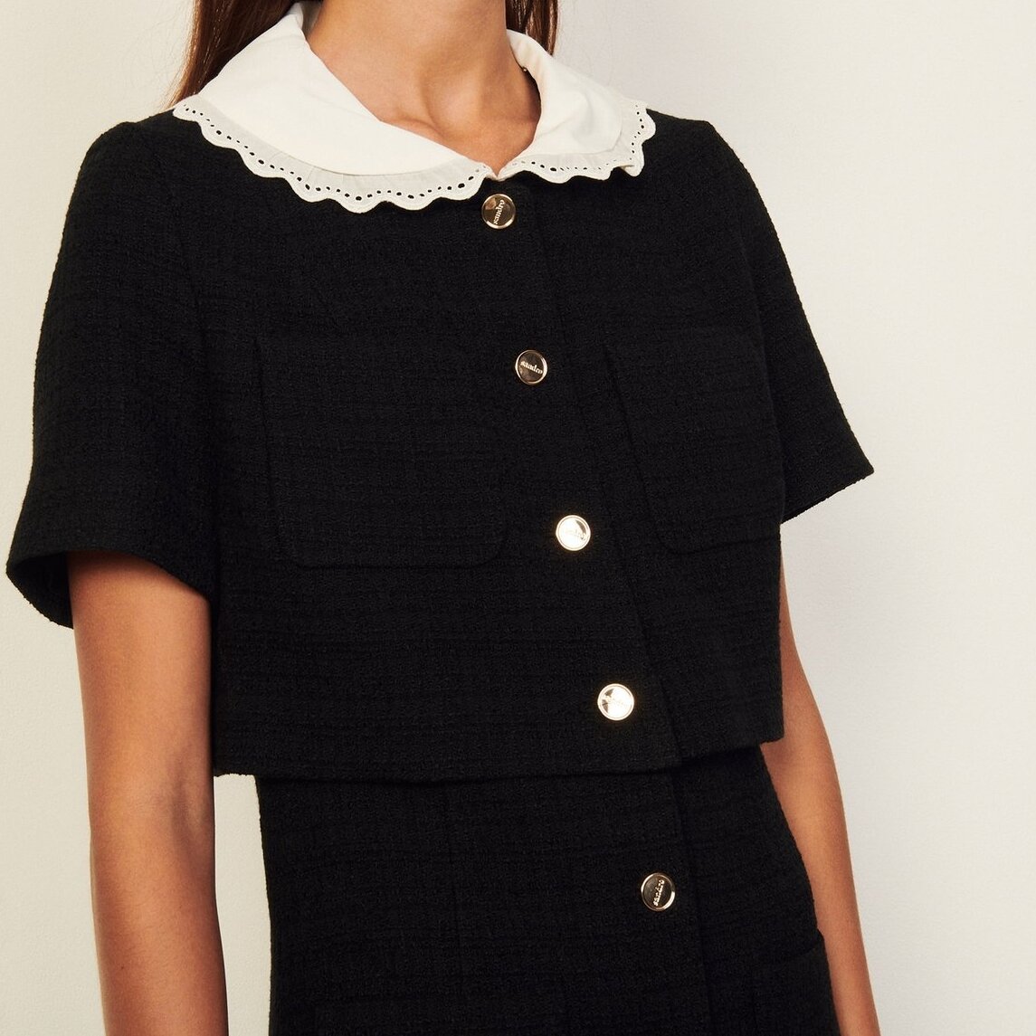 Robe courte en tweed Sandro seconde main photo 5