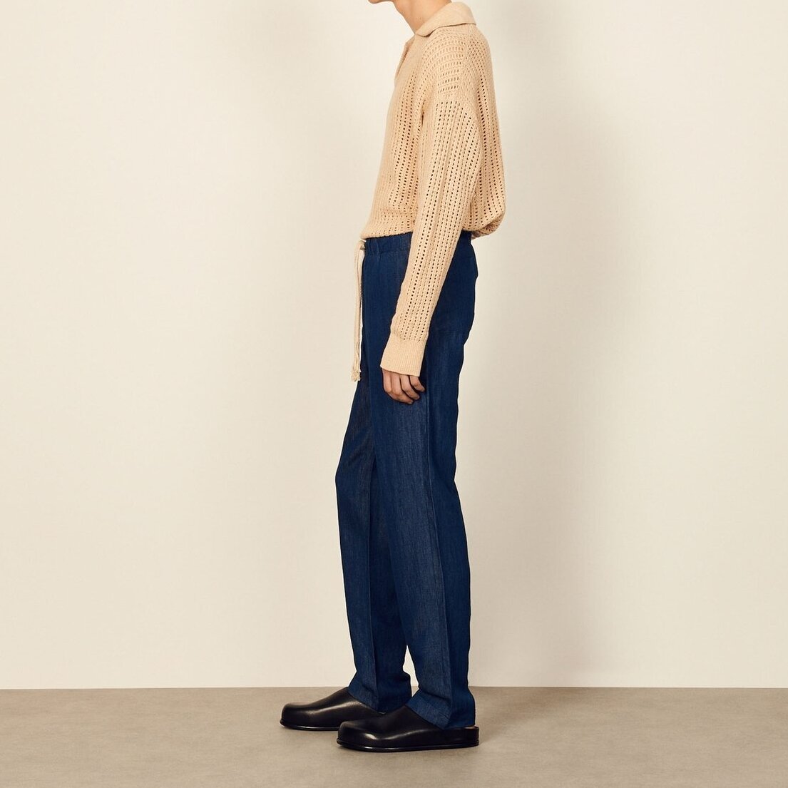 Wide-leg chambray Trousers Sandro second-hand photo 4