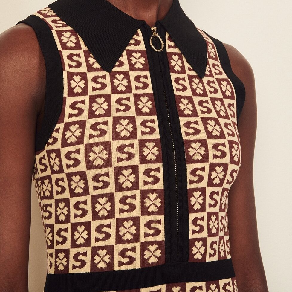 Robe polo sans manches à motif jacquard Sandro seconde main photo 5