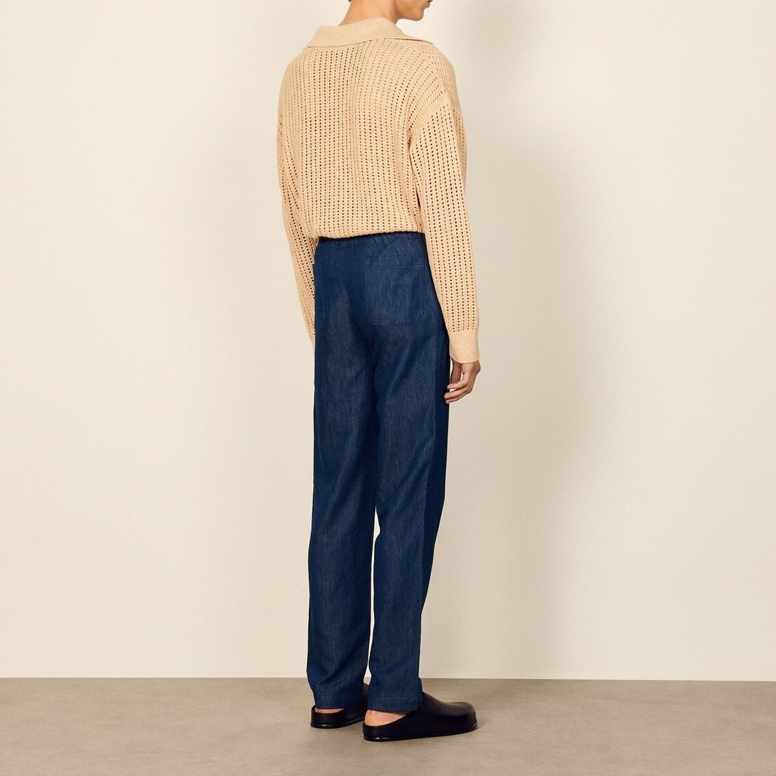 Wide-leg chambray Trousers Sandro second-hand photo 3