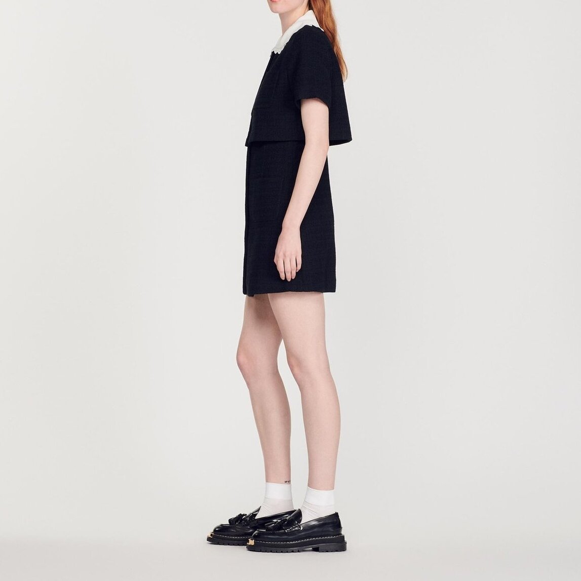 Robe courte en tweed Sandro seconde main photo 7