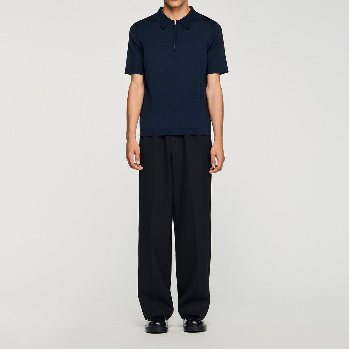 Knitted polo shirt with zip collar Sandro second-hand photo 6