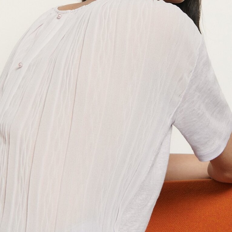 Linen T-shirt with pleated back Sandro second-hand photo 1