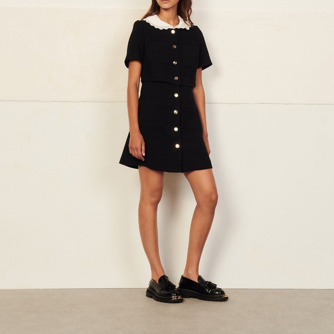 Robe courte en tweed Sandro seconde main photo 2