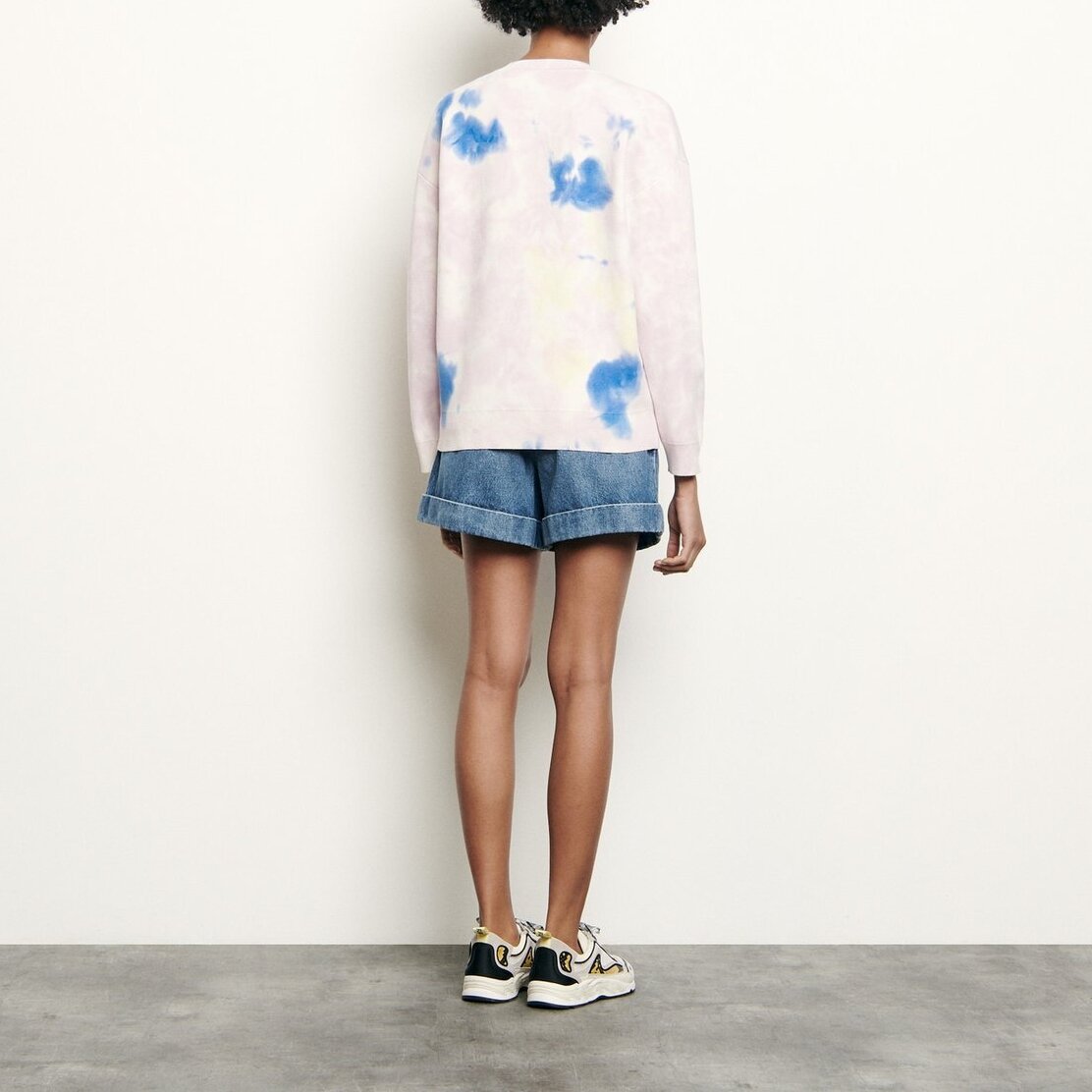 Tie-dyed Sweater with embroidered smiley Sandro second-hand photo 1