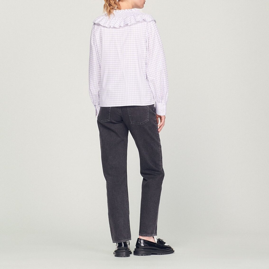 Checked shirt with ruffled collar Sandro second-hand photo 6