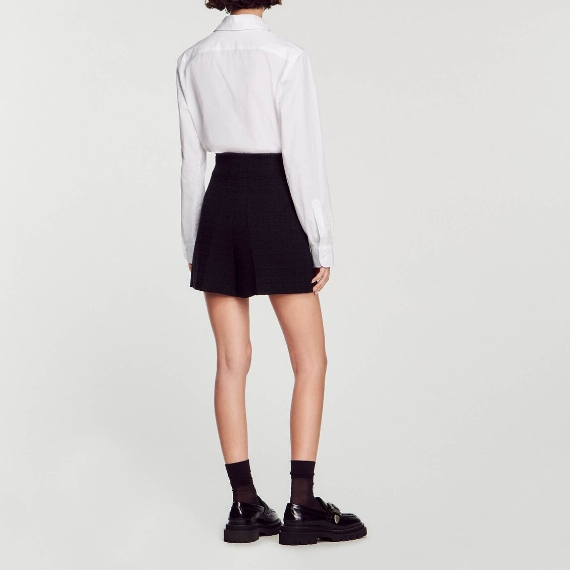 Short taille haute en tweed Sandro seconde main photo 6