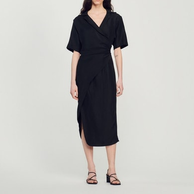 Robe drapée asymétrique Sandro seconde main photo 2