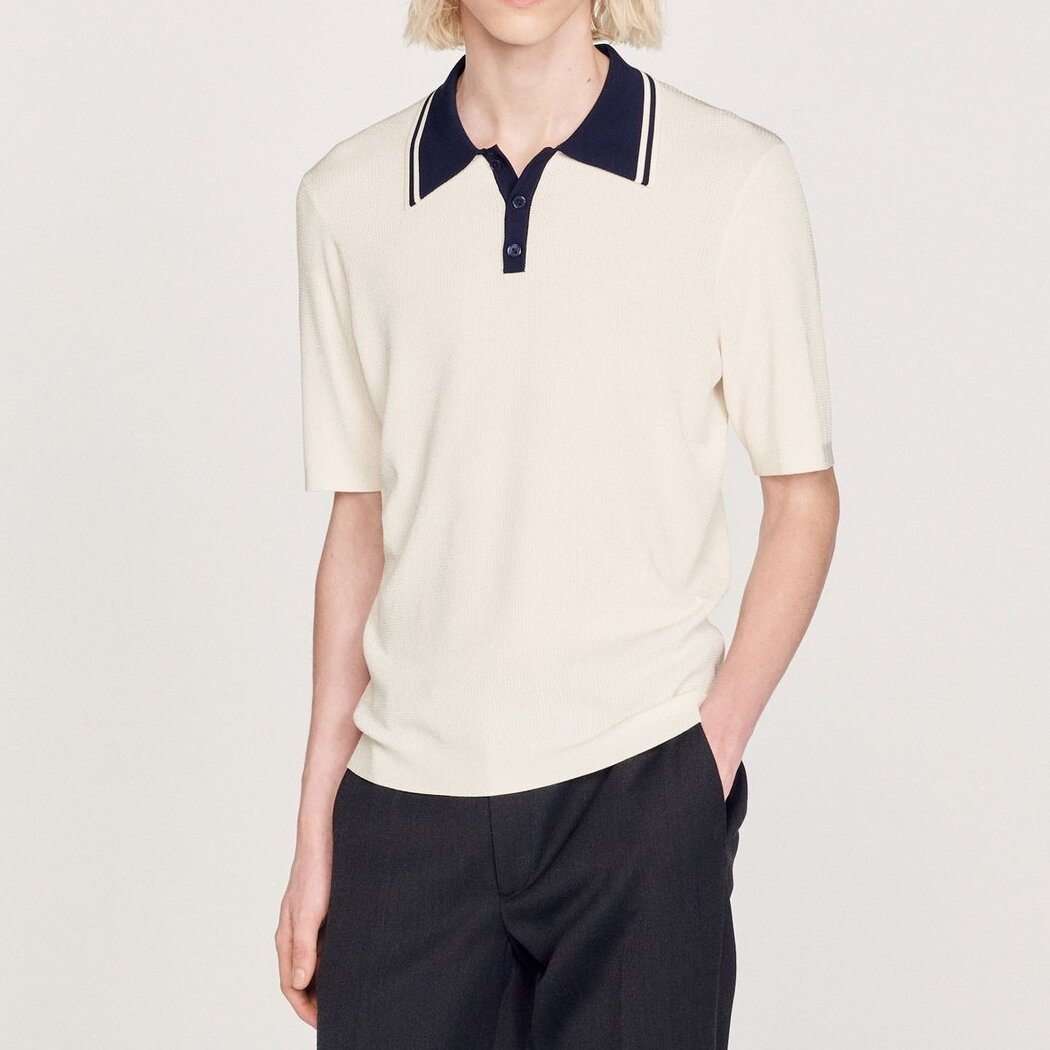 Poloshirt mit kontrastierendem Kragen Sandro Second-Hand photo 4