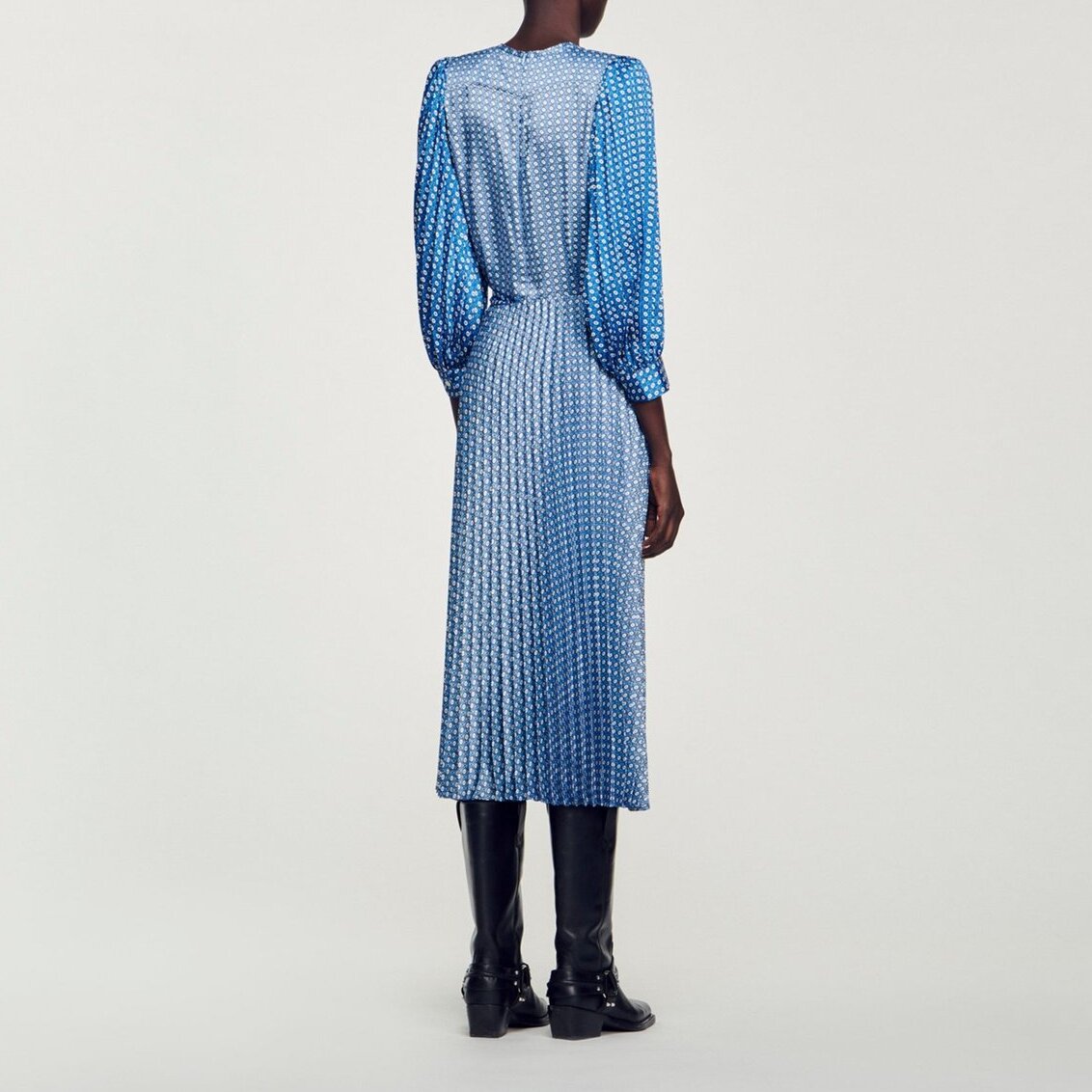 Lange jurk met stropdasprint Sandro tweedehands photo 6