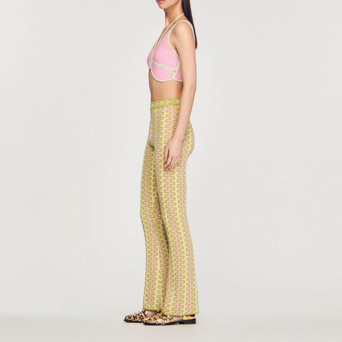 Patterned knit Trousers Sandro second-hand photo 7
