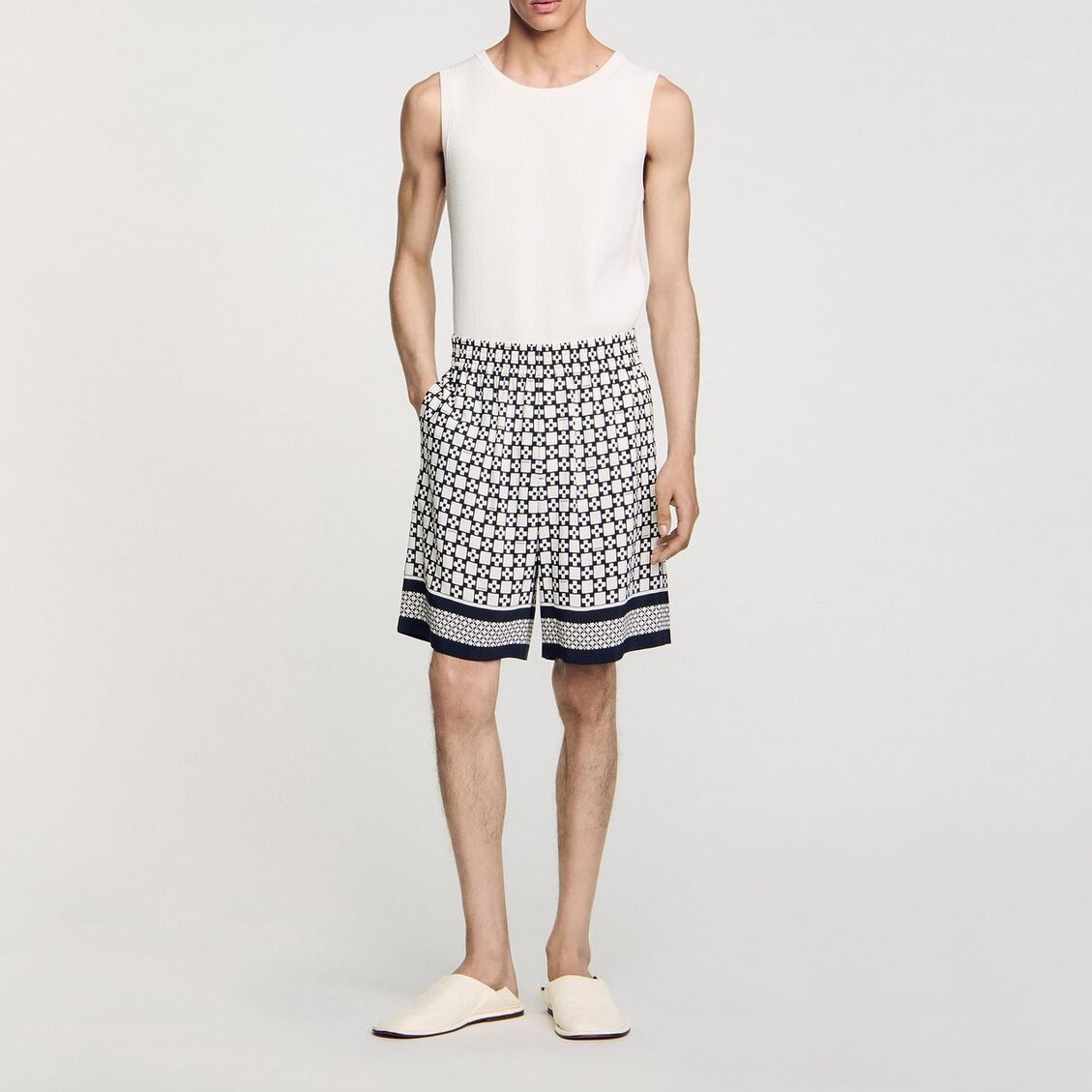 Square Cross floaty Bermuda Shorts Sandro second-hand photo 2