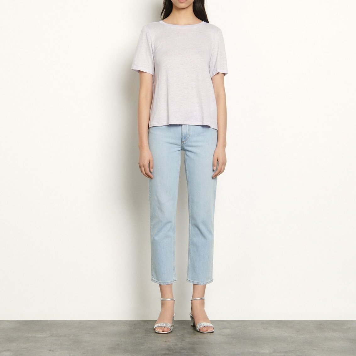 Linen T-shirt with pleated back Sandro second-hand photo 2