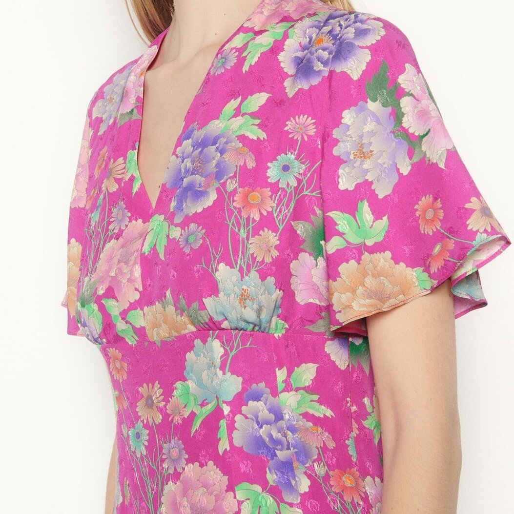 Kurzes Kleid aus bedrucktem Jacquard Sandro Second-Hand photo 3