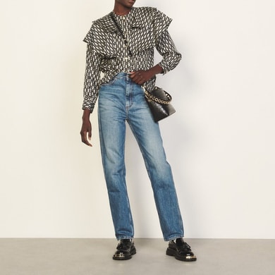Chemise Noir / Blanc Sandro seconde main photo 1