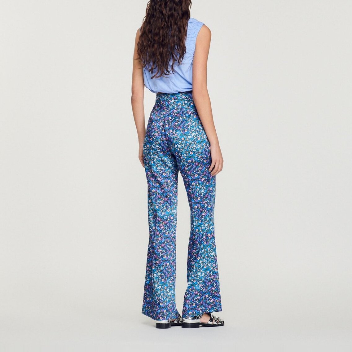Satijnen pantalon met bloemenprint Sandro tweedehands photo 6