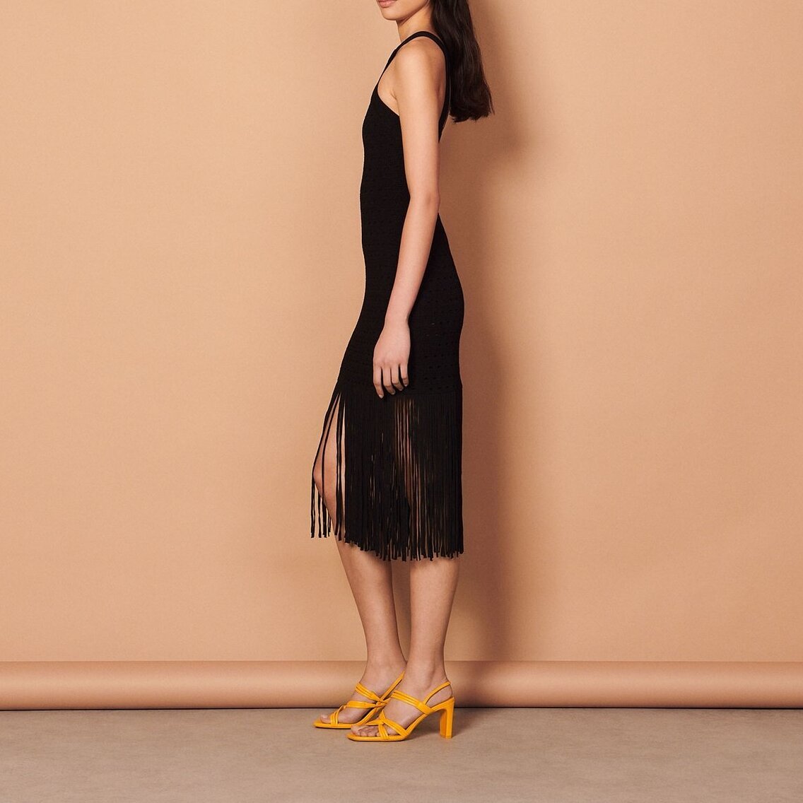 Fringe knit midi dress Sandro second-hand photo 4
