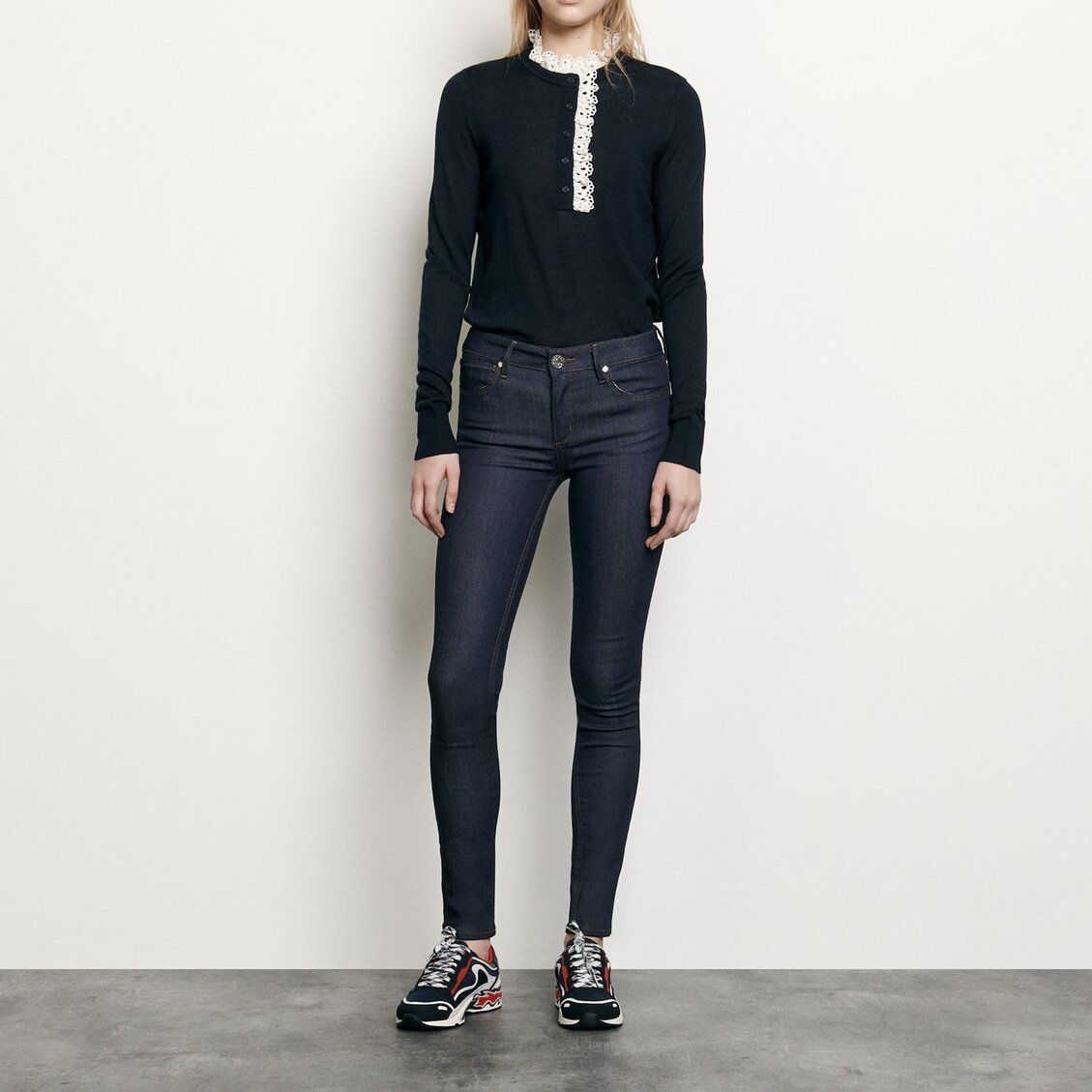 Raw denim skinny jeans Sandro second-hand photo 3