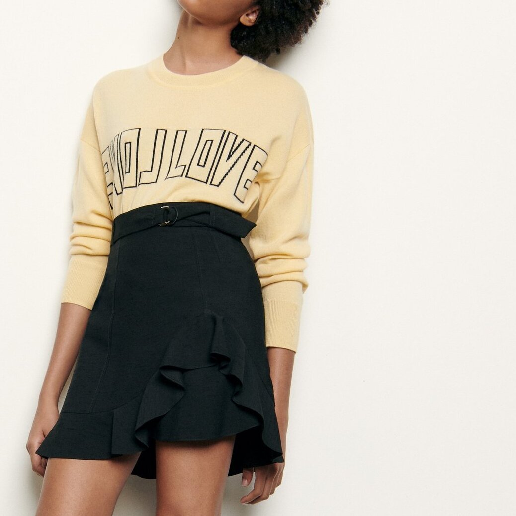 Short skirt with asymmetric ruffle Sandro second-hand photo 1