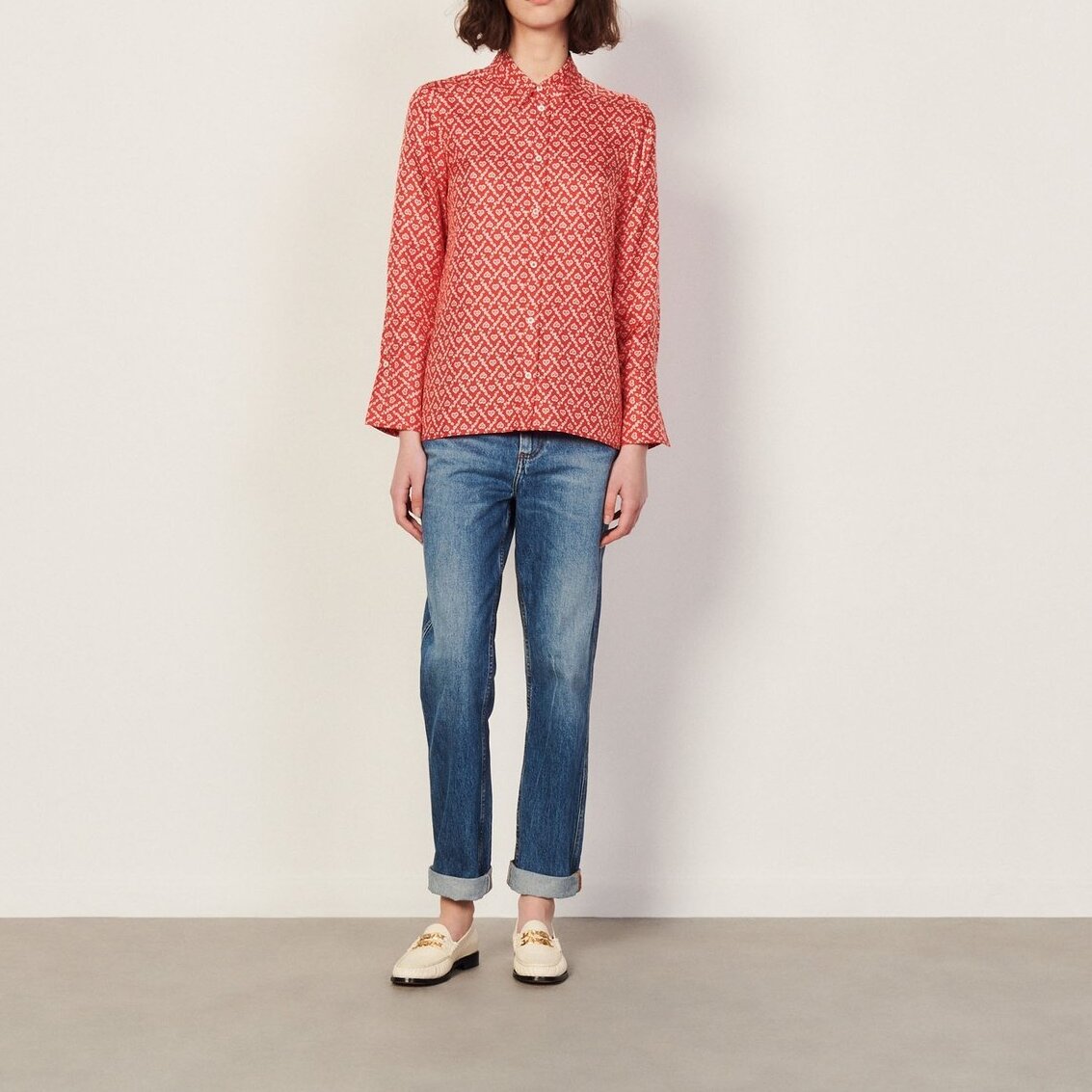 Floaty printed silk shirt Sandro second-hand photo 2
