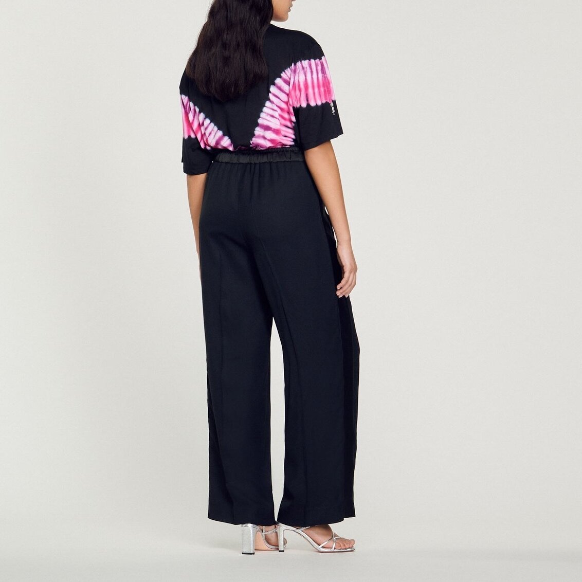 Wijde pantalon met satijnen zijband Sandro tweedehands photo 4