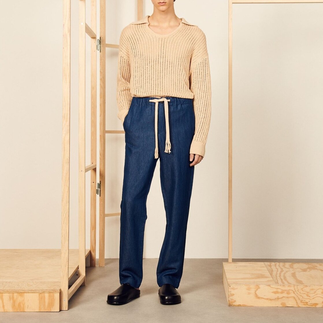 Wide-leg chambray Trousers Sandro second-hand photo 2