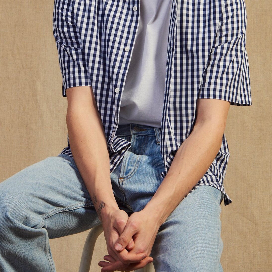 Chemise vichy en tissus Japonais Sandro seconde main photo 1