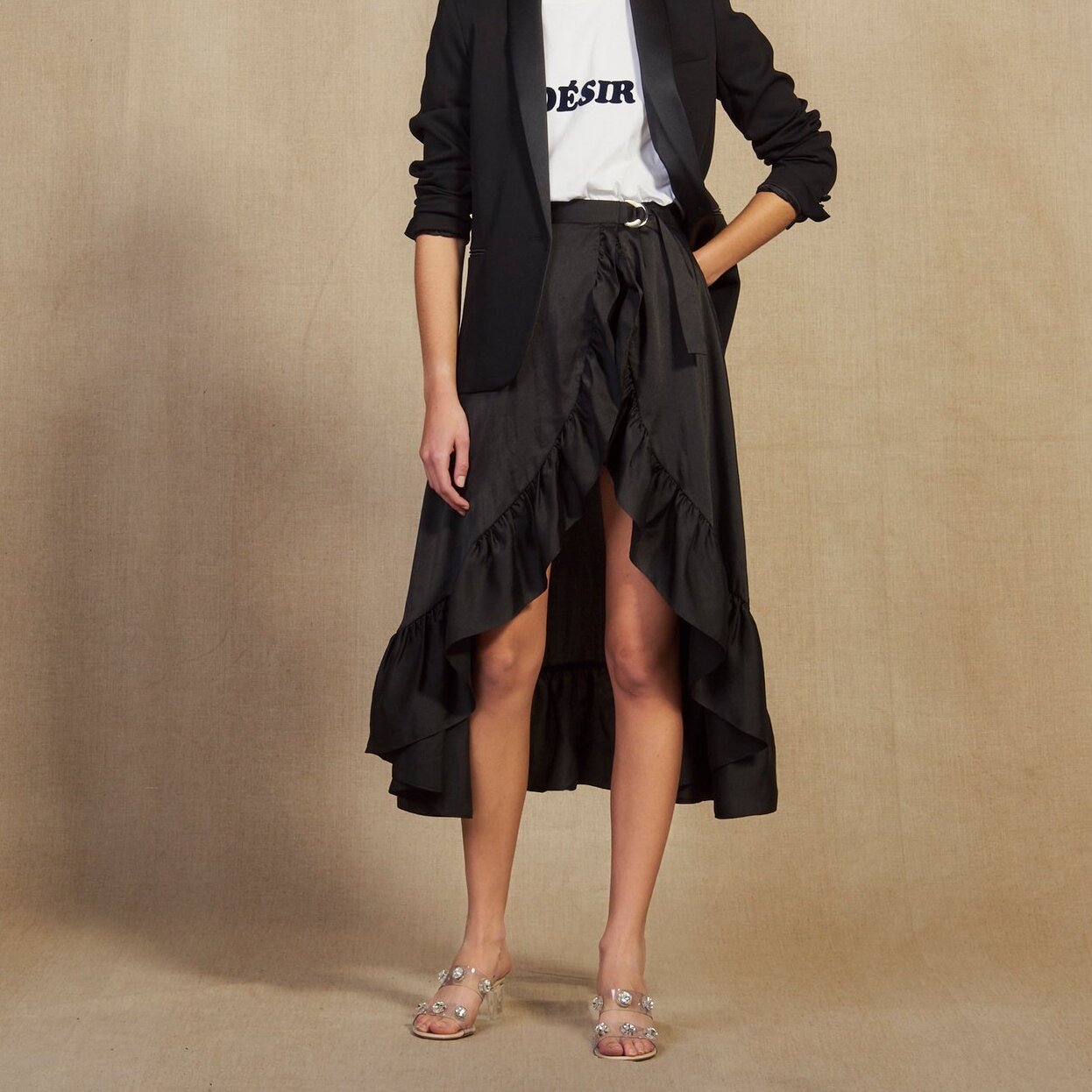 Asymmetrischer Skort mit Volants Sandro Second-Hand photo 1