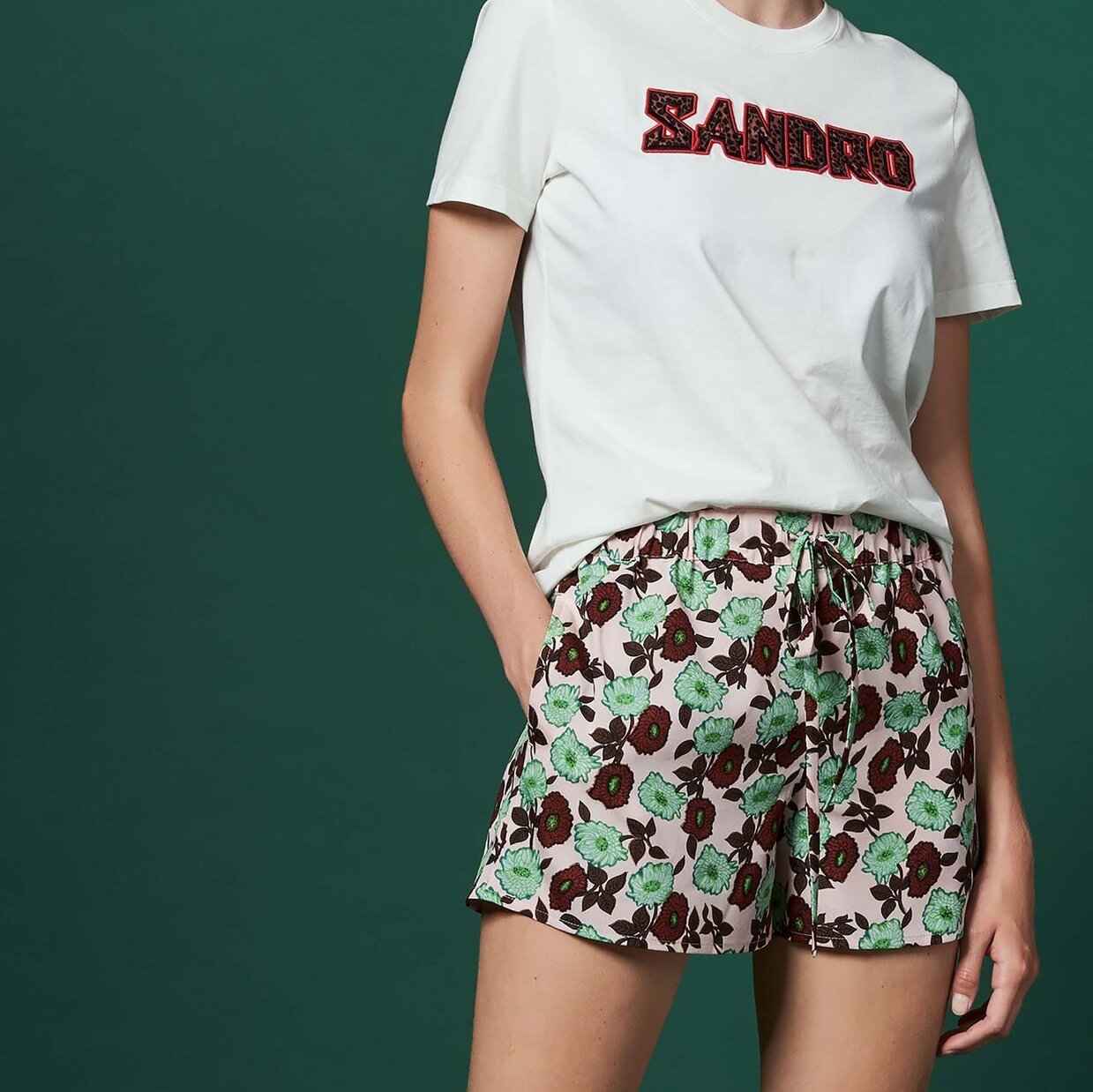 Flowing all-over print Shorts Sandro tweedehands photo 1