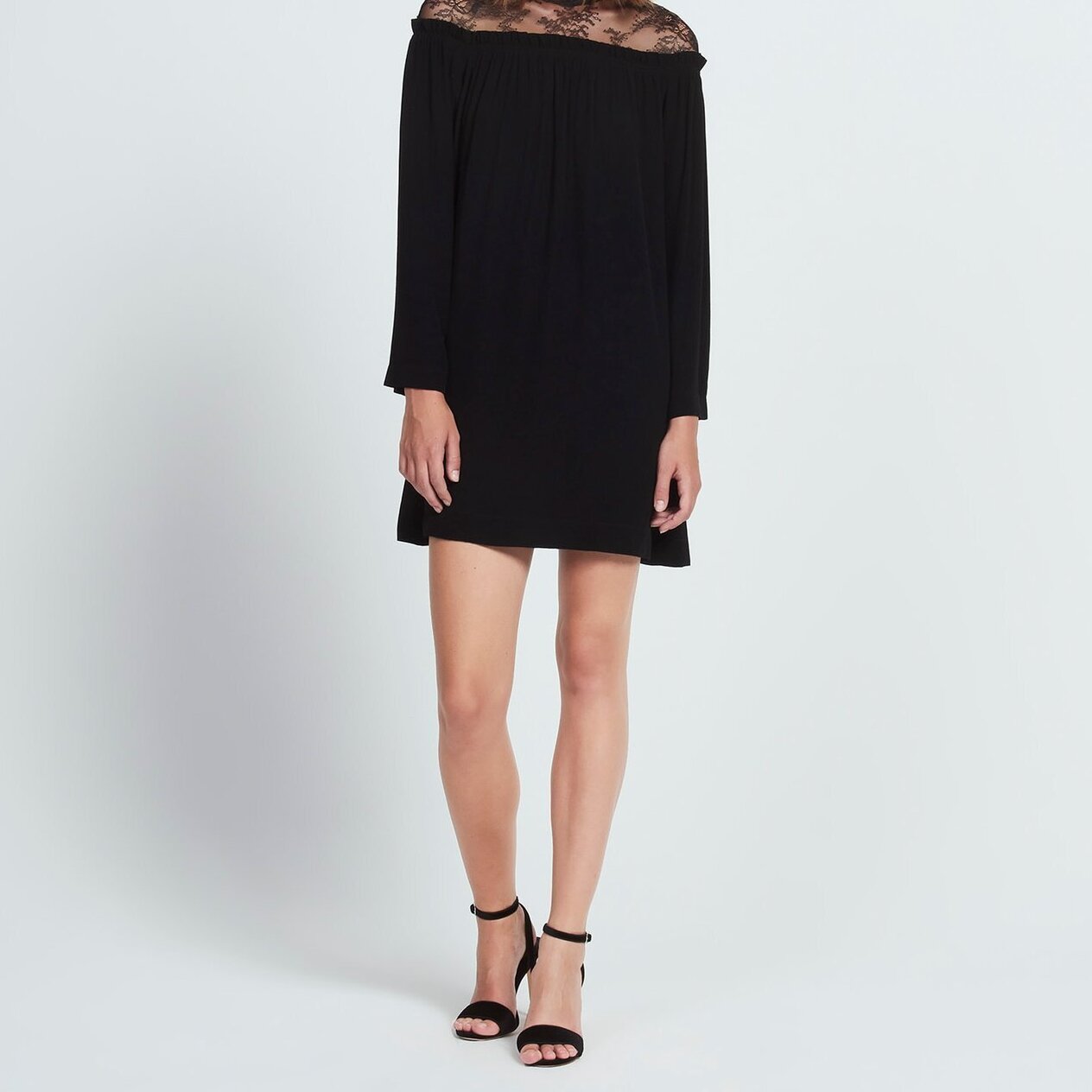 Loose-fitting dress with lace insert Sandro second-hand photo 1