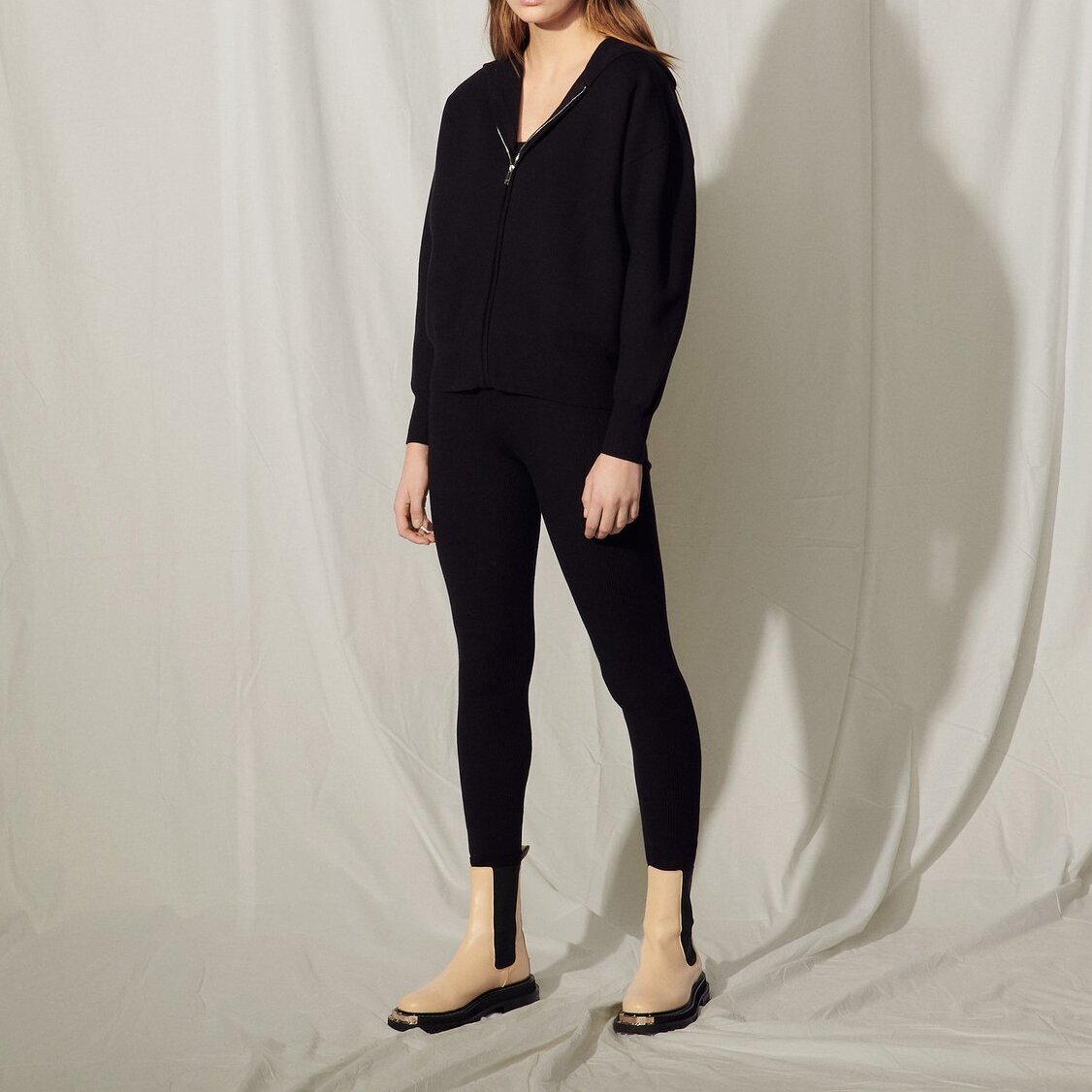 Hoodie met rits, borduursel op de rug Sandro tweedehands photo 5