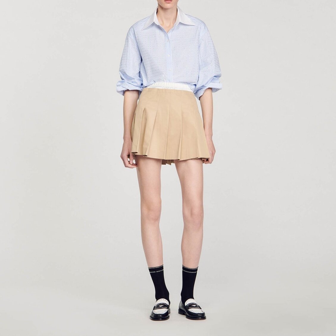 Gestreepte overhemdblouse met stras Sandro tweedehands photo 2
