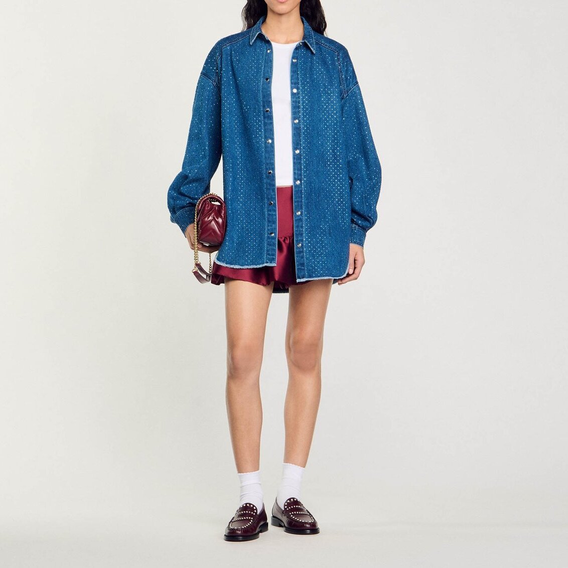 Chemise strassée en Jean Sandro seconde main photo 2