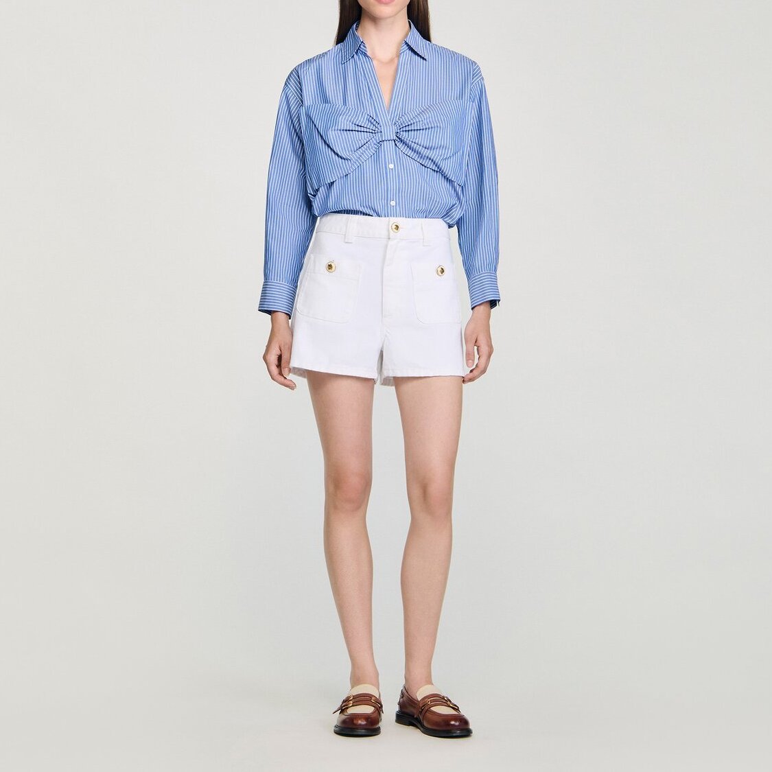 Oversize-Hemd mit Schleife Sandro Second-Hand photo 2