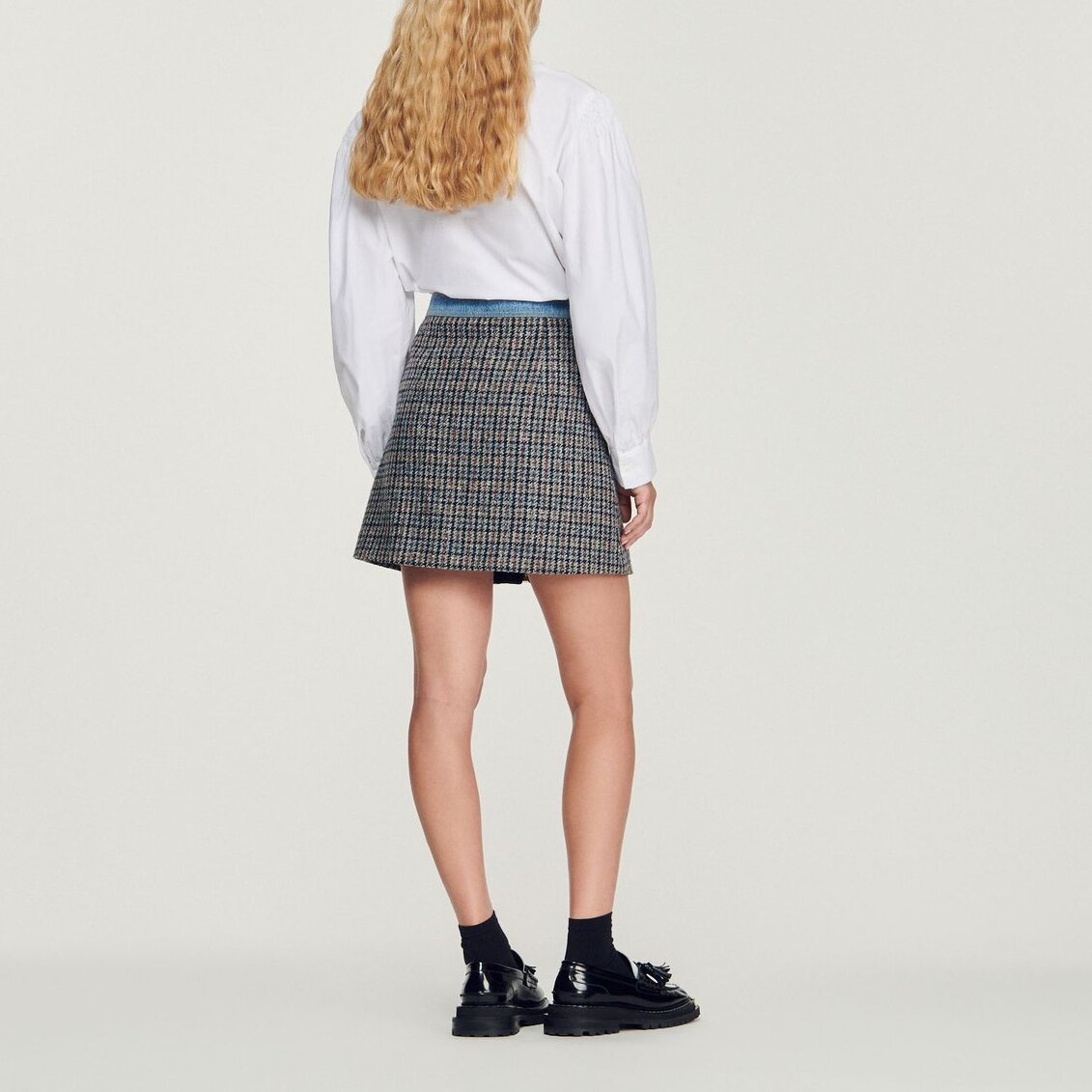 Falda corta de tweed y denim Sandro segunda mano photo 4