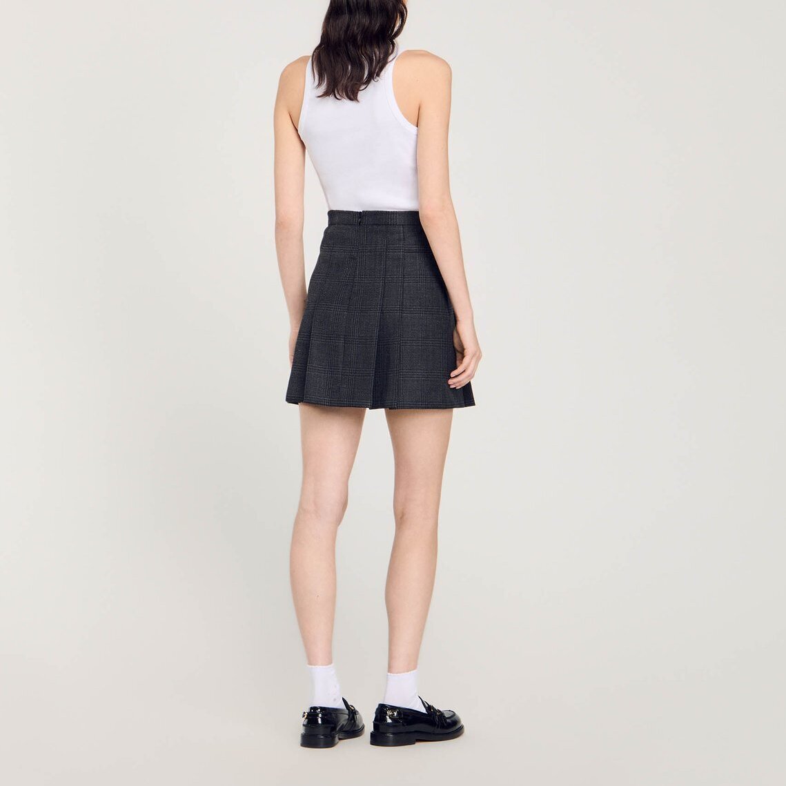 Short checked pleated skirt Sandro second-hand photo 3